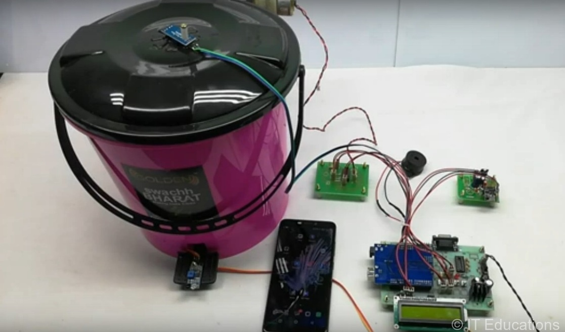 Engineering Project Maker in Nagpur - IOT Based Smart Dustbin Electronics Engineering Final Year Project
